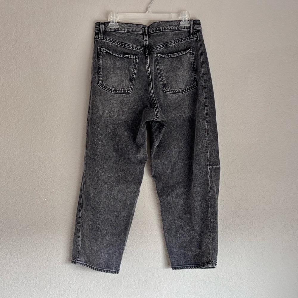 Pre-owned Old Navy Charcoal High Rise  Barrel Leg Jeans women’s size 10 - Picture 4 of 11